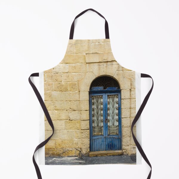 Item preview, Blue Arched Window With Intricate Iron Grille Set in Cream Stone Wall Facade designed and sold by Nmallia.