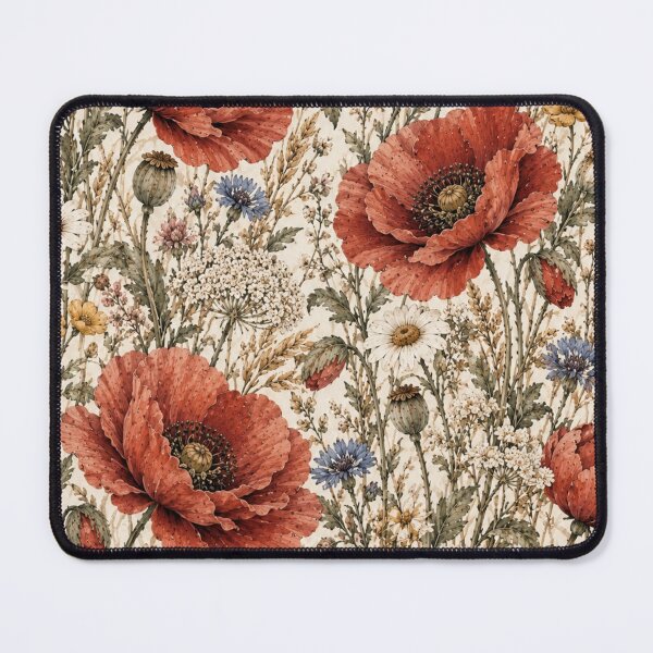 Item preview, Vintage Wildflower Meadow with Red Poppies designed and sold by Mikena1996.
