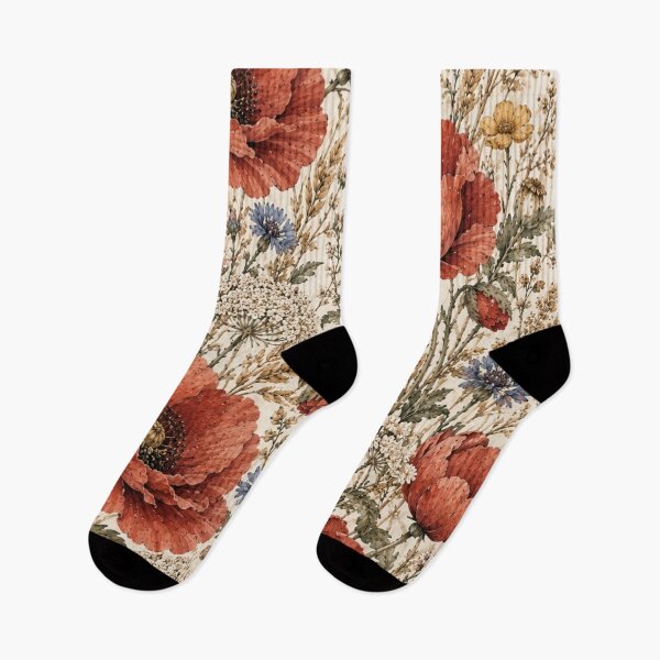 Item preview, Vintage Wildflower Meadow with Red Poppies designed and sold by Mikena1996.
