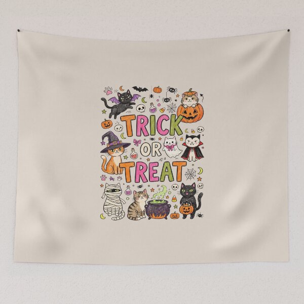 Item preview, Halloween Cats Trick Or Treat designed and sold by dudelinart.