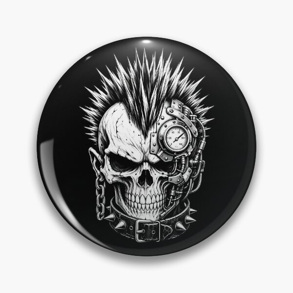 Item preview, Punk Skull With Mohawk Steampunk Gauge designed and sold by Linework Studio.