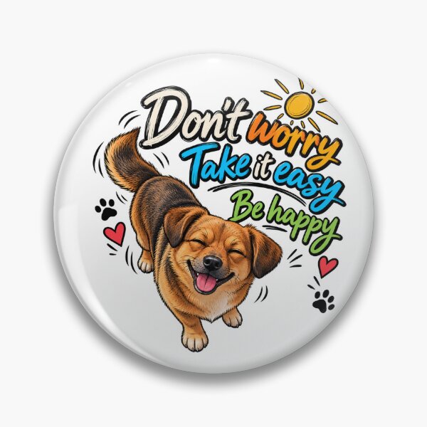Item preview, Don’t Worry, Take It Easy, Be Happy – Happy Dog designed and sold by NOVS·94.