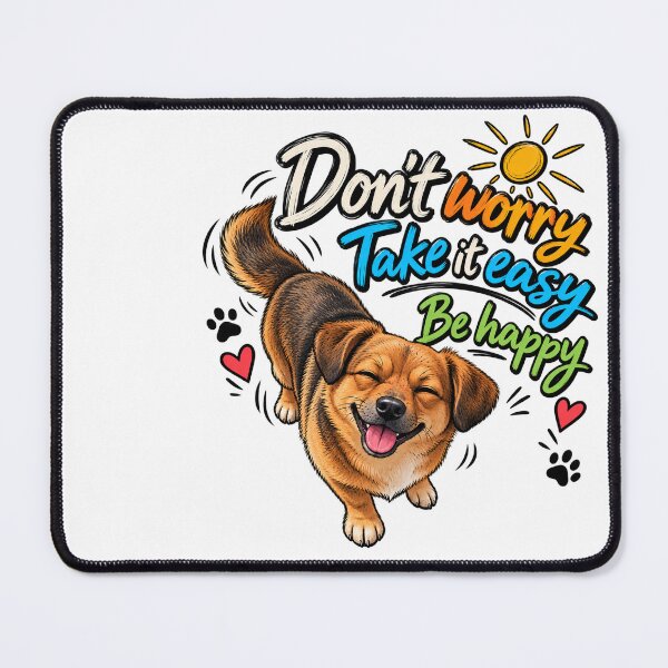 Item preview, Don’t Worry, Take It Easy, Be Happy – Happy Dog designed and sold by NOVS·94.