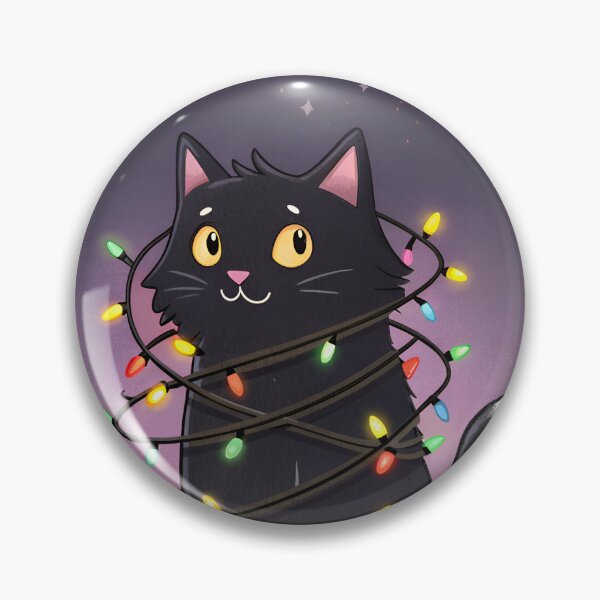 Item preview, Cute Black Cat with Halloween Christmas Fairy Lights designed and sold by AlinaMel.