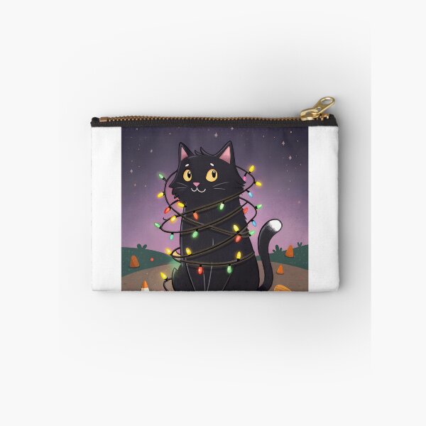 Item preview, Cute Black Cat with Halloween Christmas Fairy Lights designed and sold by AlinaMel.