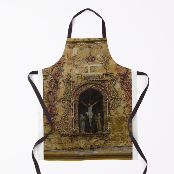 Item preview, Ornate Baroque Wall Niche With Crucifix Statue And Weathered Shell Motifs And Ornamentation designed and sold by Nmallia.