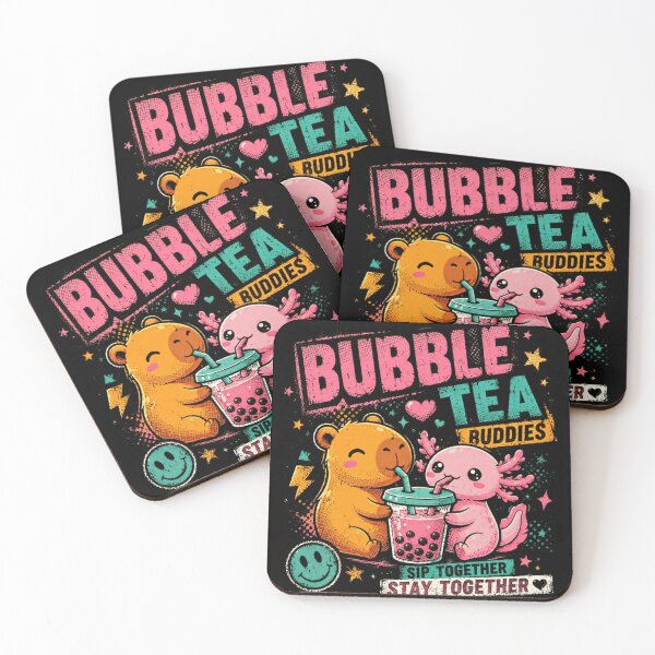 Item preview, Bubble Tea Buddies Sip Together Stay Together Axolotl Bear Friendship Boba Lovers designed and sold by JonesFlora2025.