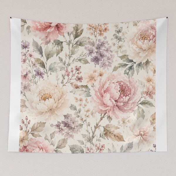 Item preview, Romantic Pastel Peonies and Wildflowers Pattern designed and sold by Mikena1996.