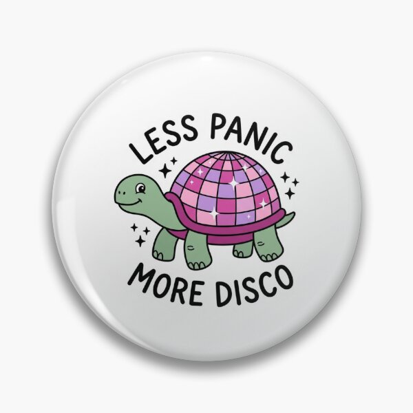 Item preview, Less Panic More Disco Groovy Turtle Anxiety Humor Retro Disco Ball designed and sold by raedattia.