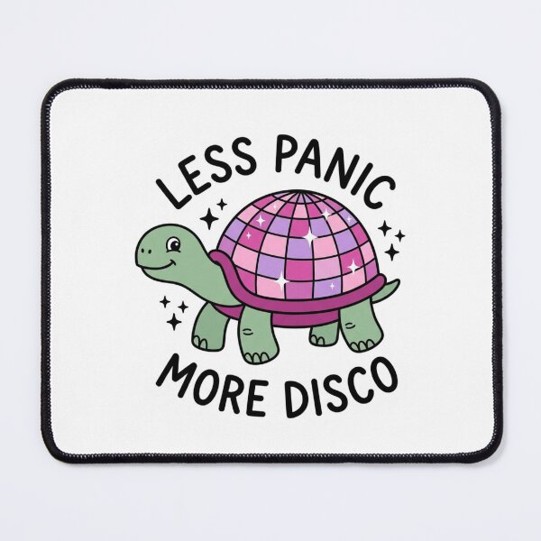 Item preview, Less Panic More Disco Groovy Turtle Anxiety Humor Retro Disco Ball designed and sold by raedattia.