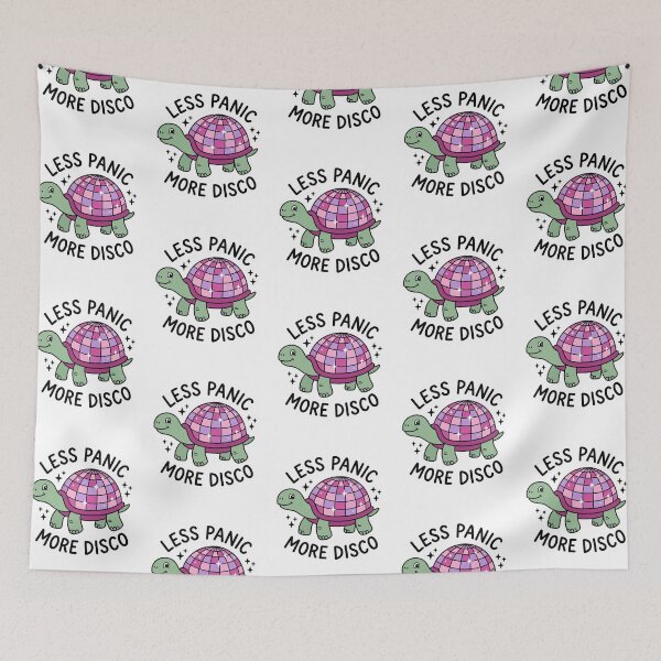 Item preview, Less Panic More Disco Groovy Turtle Anxiety Humor Retro Disco Ball designed and sold by raedattia.