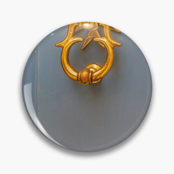 Item preview, Elegant Golden Door Knocker With Starburst Backing On Classic Blue Front Door designed and sold by Nmallia.