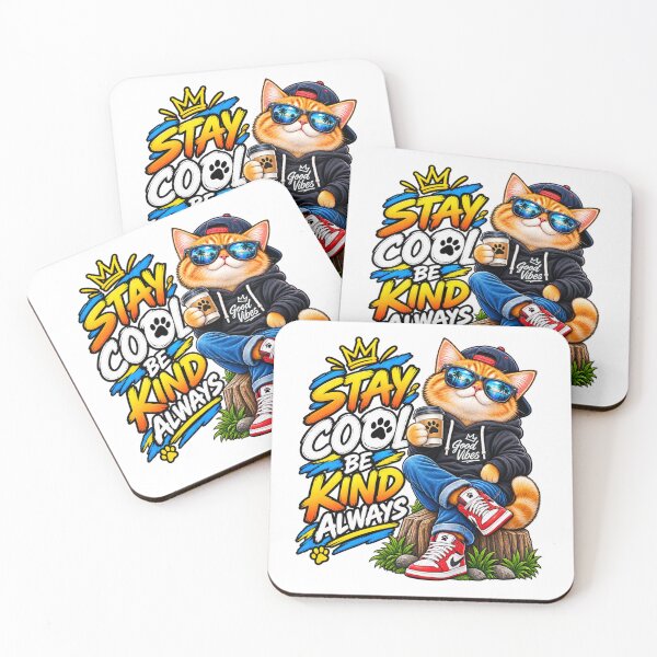 Item preview, Stay Cool Be Kind Always – Cool Cat Good Vibes designed and sold by Design Sounds Studio.