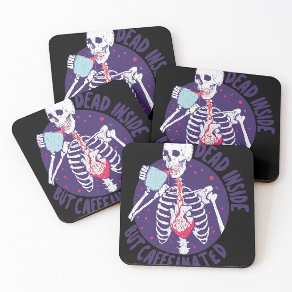 Item preview, Skeleton Drinking Coffee Dead Inside Caffeinated designed and sold by ANGELREYNOLS.