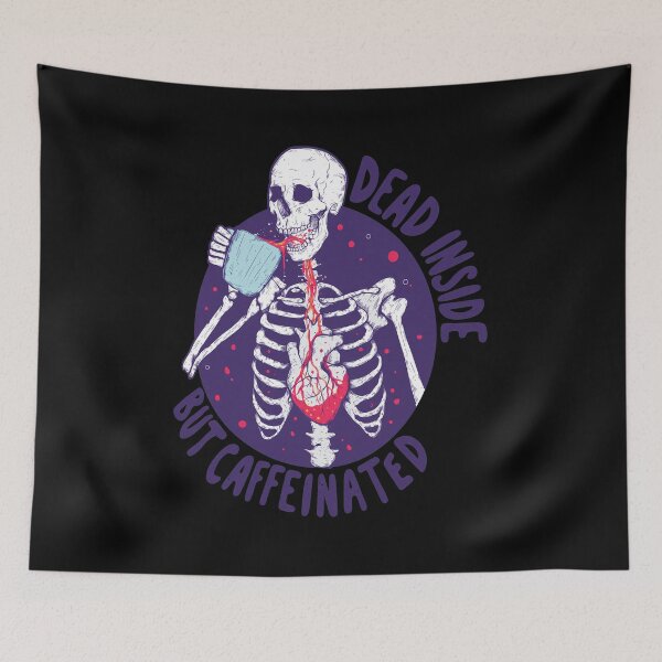 Item preview, Skeleton Drinking Coffee Dead Inside Caffeinated designed and sold by ANGELREYNOLS.