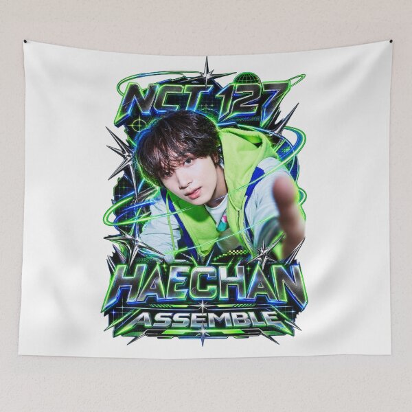 Item preview, Blingy Haechan NCT Electric Green Tribal Chrome Graphic designed and sold by Valeree Store.