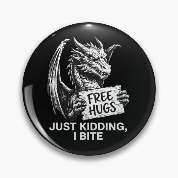 Item preview, Free Hugs Just Kidding I Bite Funny Dragon Humor Saying designed and sold by RileyAngelaShop.