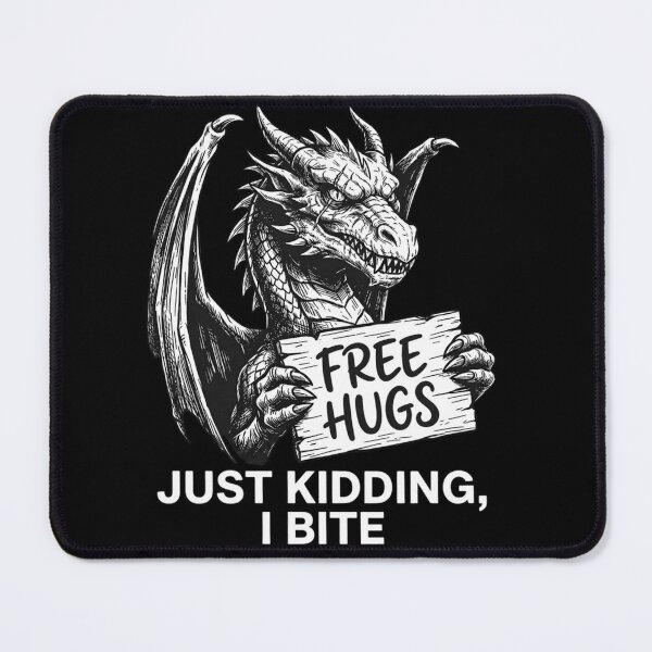 Item preview, Free Hugs Just Kidding I Bite Funny Dragon Humor Saying designed and sold by RileyAngelaShop.
