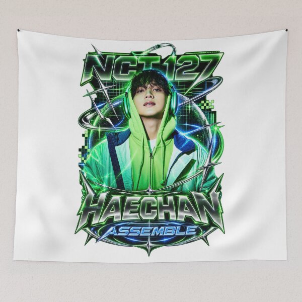 Item preview, NCT Haechan Assemble Y2K Acid Graphic Neon Glow Art designed and sold by Valeree Store.