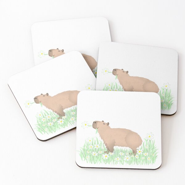 Item preview, Capybara with Flowers In The Grass designed and sold by Adamo-illustration.