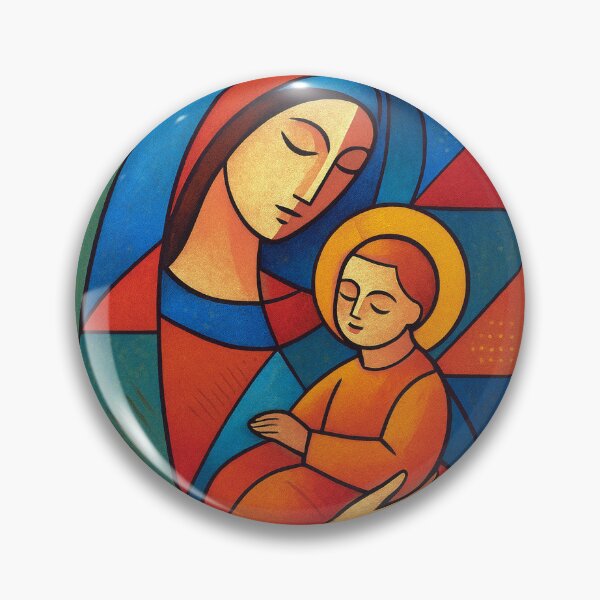 Item preview, Virgin Mary with Jesus illustration – Sacred Christian Art designed and sold by GalleryKauffeld.