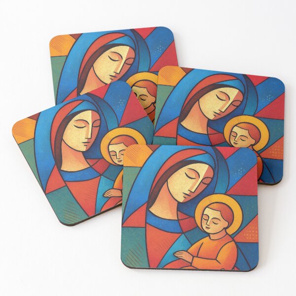 Item preview, Virgin Mary with Jesus illustration – Sacred Christian Art designed and sold by GalleryKauffeld.