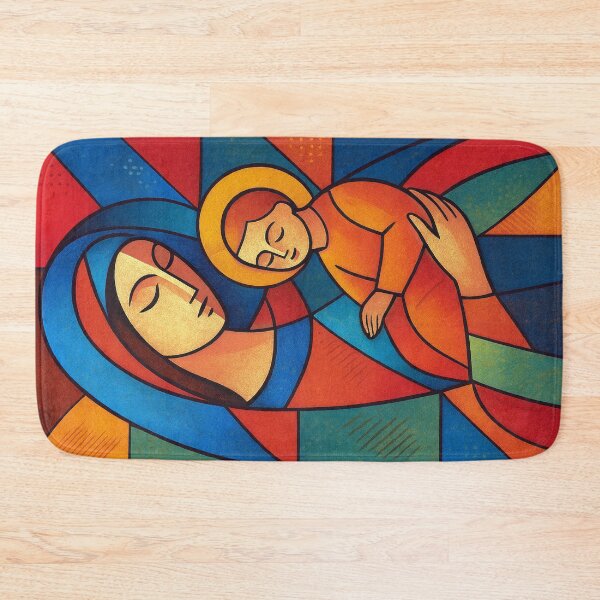 Item preview, Virgin Mary with Jesus illustration – Sacred Christian Art designed and sold by GalleryKauffeld.