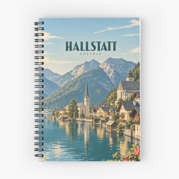 Item preview, Hallstatt Vintage Alpine Lake Travel Art designed and sold by MichaeIRellov.