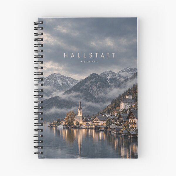 Item preview, Hallstatt Cinematic Monochrome Alpine Artwork designed and sold by MichaeIRellov.