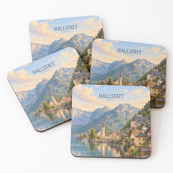 Item preview, Hallstatt Painterly Alpine Village Impression designed and sold by MichaeIRellov.