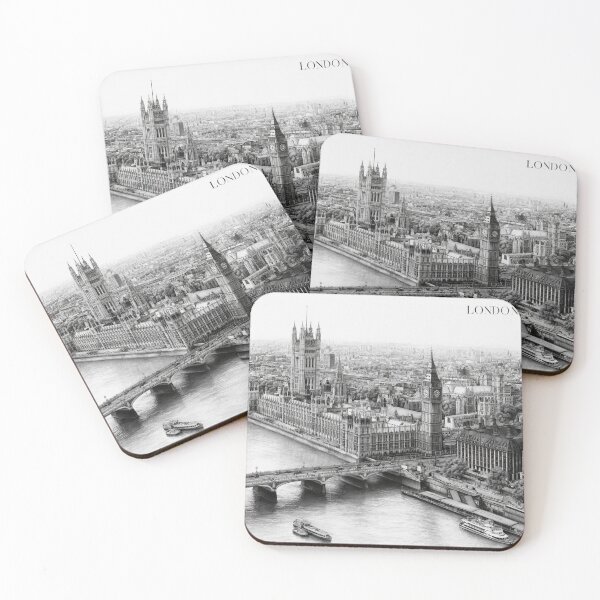 Item preview, London Black & White Drawing designed and sold by QuiteLiterallyX.