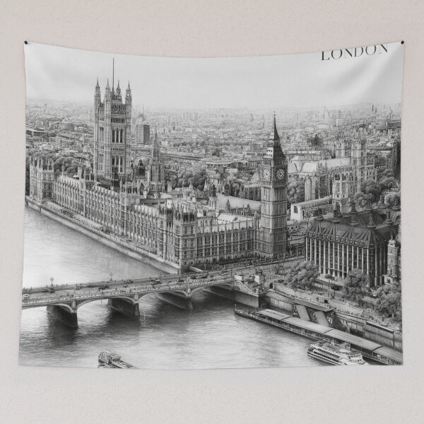 Item preview, London Black & White Drawing designed and sold by QuiteLiterallyX.