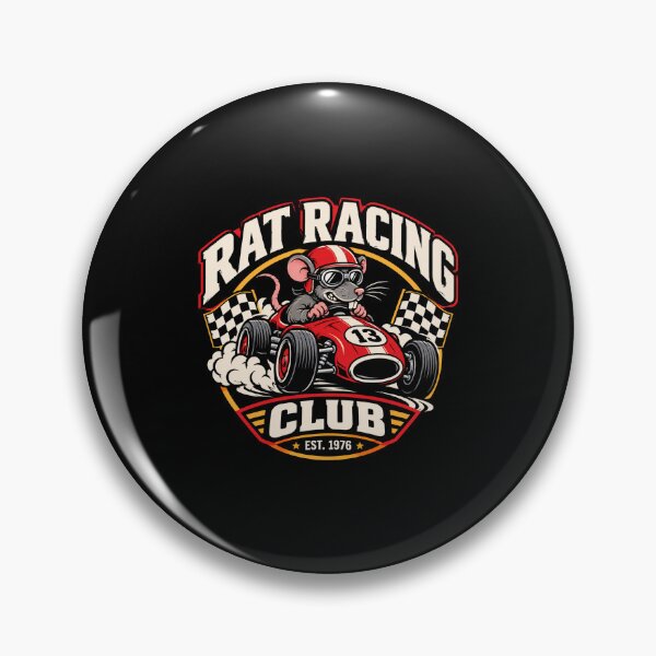 Item preview, Funny Rat Racing Rat Race Club Vintage Motorsport Cartoon designed and sold by w1ckerman.