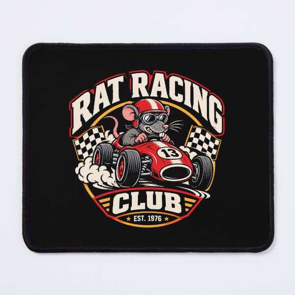Item preview, Funny Rat Racing Rat Race Club Vintage Motorsport Cartoon designed and sold by w1ckerman.
