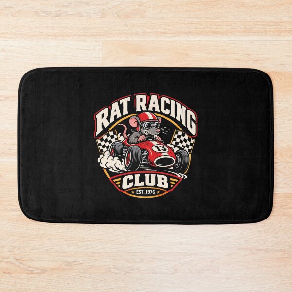 Item preview, Funny Rat Racing Rat Race Club Vintage Motorsport Cartoon designed and sold by w1ckerman.