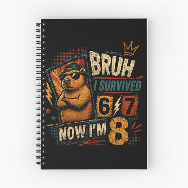 Item preview, Bruh I Survived 6 7 Now I'm 8 Eight Year Old Capybara Birthday designed and sold by JonesFlora2025.