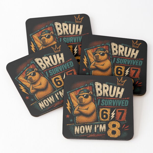 Item preview, Bruh I Survived 6 7 Now I'm 8 Eight Year Old Capybara Birthday designed and sold by JonesFlora2025.