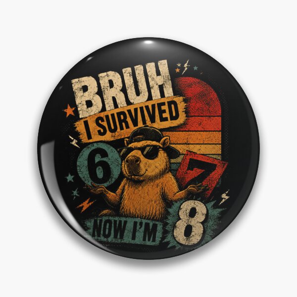 Item preview, Bruh I Survived 6 Now I'm 8 Funny Eight Year Old Birthday Capybara designed and sold by JonesFlora2025.