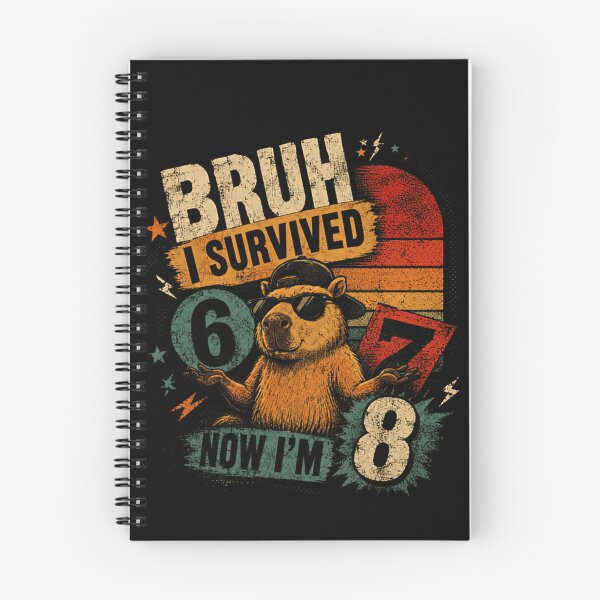 Item preview, Bruh I Survived 6 Now I'm 8 Funny Eight Year Old Birthday Capybara designed and sold by JonesFlora2025.