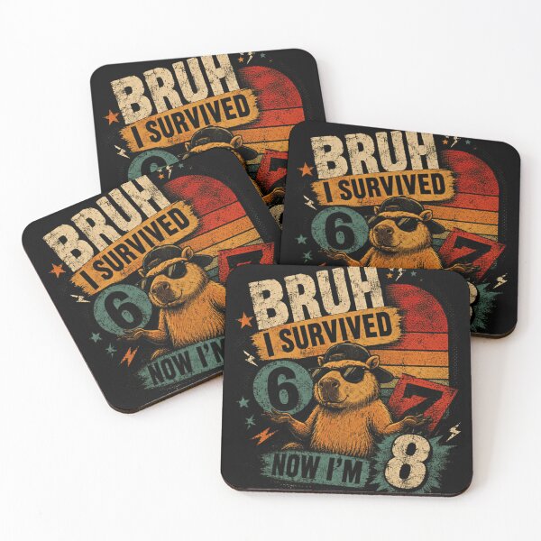 Item preview, Bruh I Survived 6 Now I'm 8 Funny Eight Year Old Birthday Capybara designed and sold by JonesFlora2025.