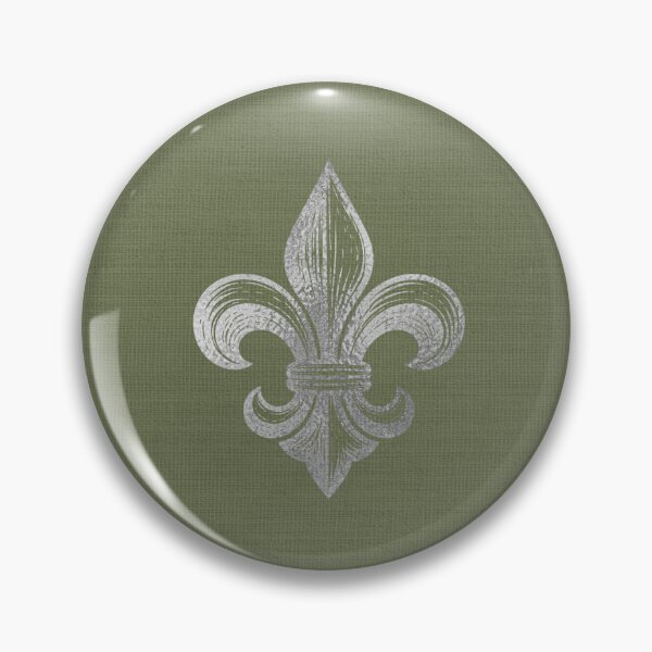Item preview, Sage green silver Fleur de Lys designed and sold by Anne Londez Studio.