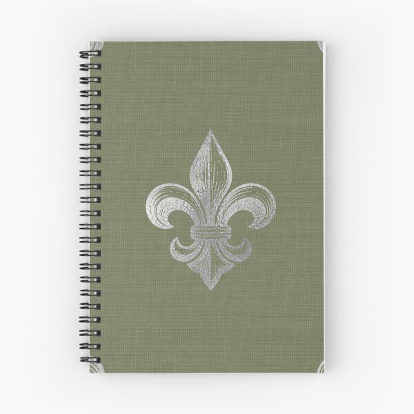 Item preview, Sage green silver Fleur de Lys designed and sold by Anne Londez Studio.
