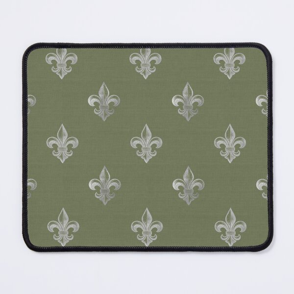 Item preview, Sage green silver Fleur de Lys designed and sold by Anne Londez Studio.