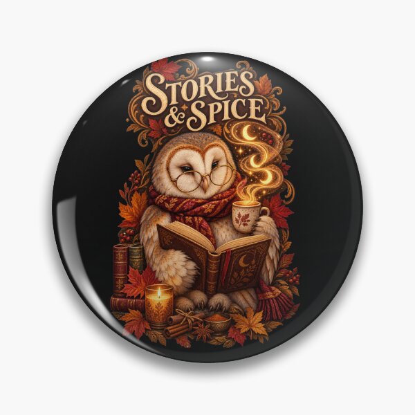 Item preview, Stories & Spice - Cozy Reading Owl Autumn Art designed and sold by HOUSE OF VMH.