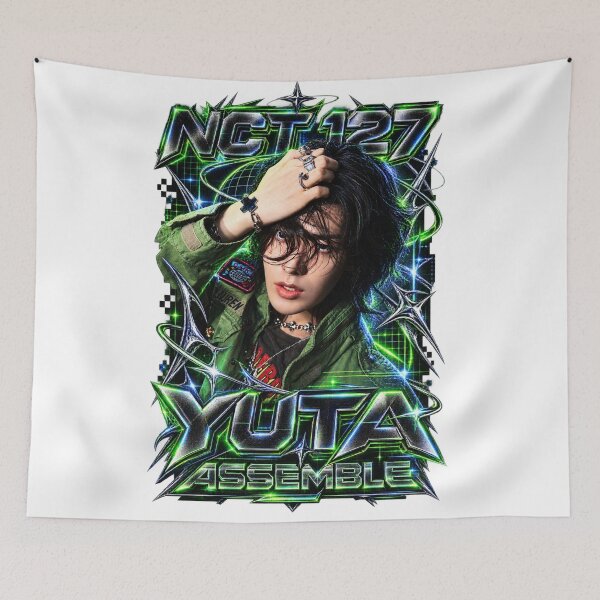 Aperçu de l'œuvre NCT 127 Yuta Neon Matrix Assemble Rocker Cyber Visual créée et vendue par Valeree Store.