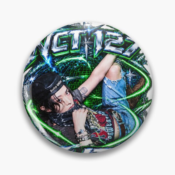 Item preview, NCT Yuta Assemble Y2K Acid Graphic Neon Glow Art designed and sold by Valeree Store.