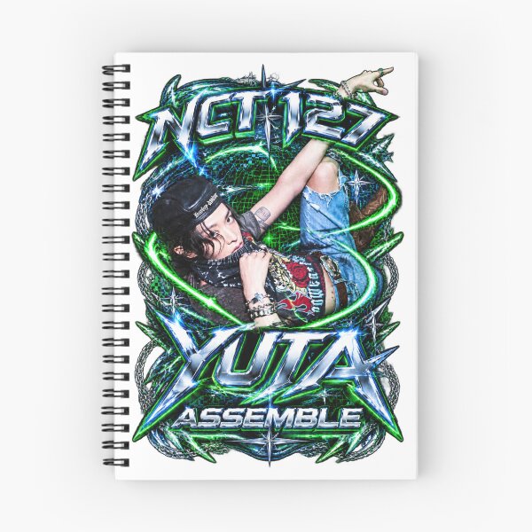 Item preview, NCT Yuta Assemble Y2K Acid Graphic Neon Glow Art designed and sold by Valeree Store.