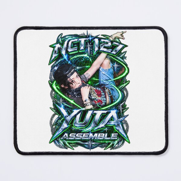 Item preview, NCT Yuta Assemble Y2K Acid Graphic Neon Glow Art designed and sold by Valeree Store.