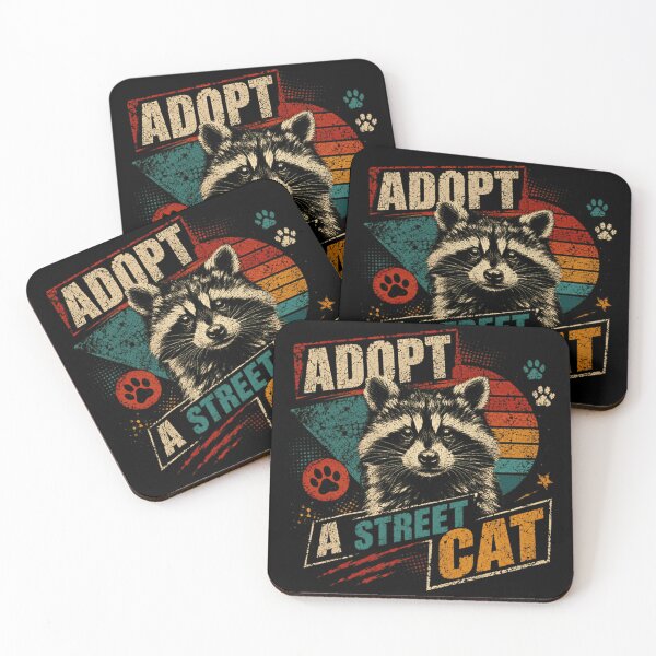 Item preview, Adopt A Street Cat Raccoon Lover Wildlife Rescue Humor designed and sold by SkeletonsDanger.