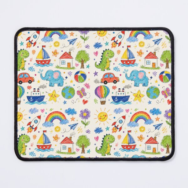 Item preview, Colorful Kids Doodle Adventure – Hand Drawn Crayon Animals & Playful Childhood Art designed and sold by vinothmech53.